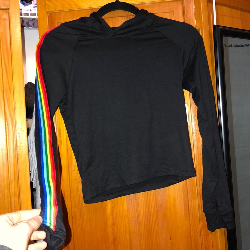 black crop hoodie